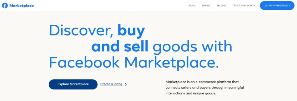 Facebook Marketplace منصة لبيع وشراء الأشياء المستعملة
